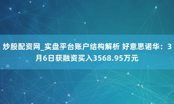 炒股配资网_实盘平台账户结构解析 好意思诺华：3月6日获融资买入3568.95万元