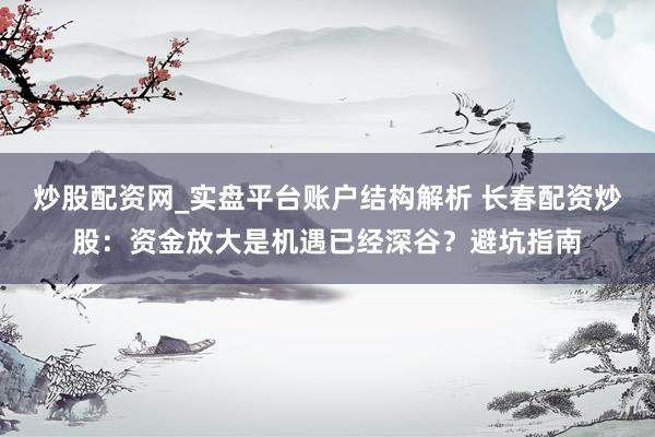 炒股配资网_实盘平台账户结构解析 长春配资炒股：资金放大是机遇已经深谷？避坑指南